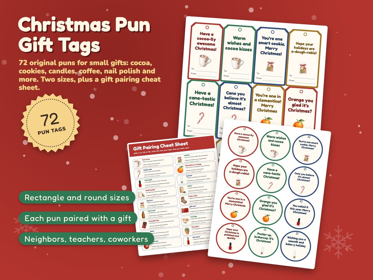 Christmas Pun Gift Tags: 72 Funny Tags for Small Gifts, image 1