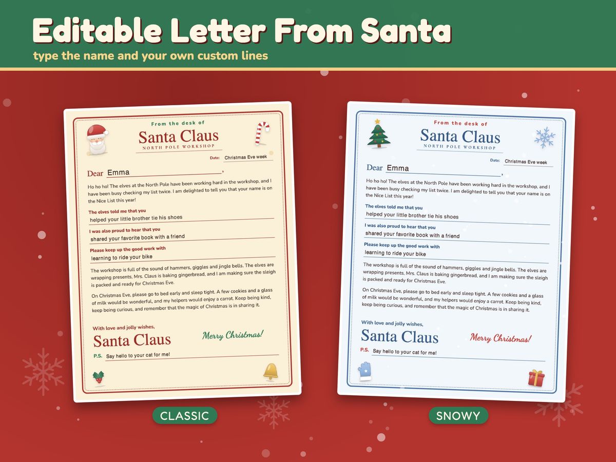 Letter from Santa and Nice List Certificate Set, image 2